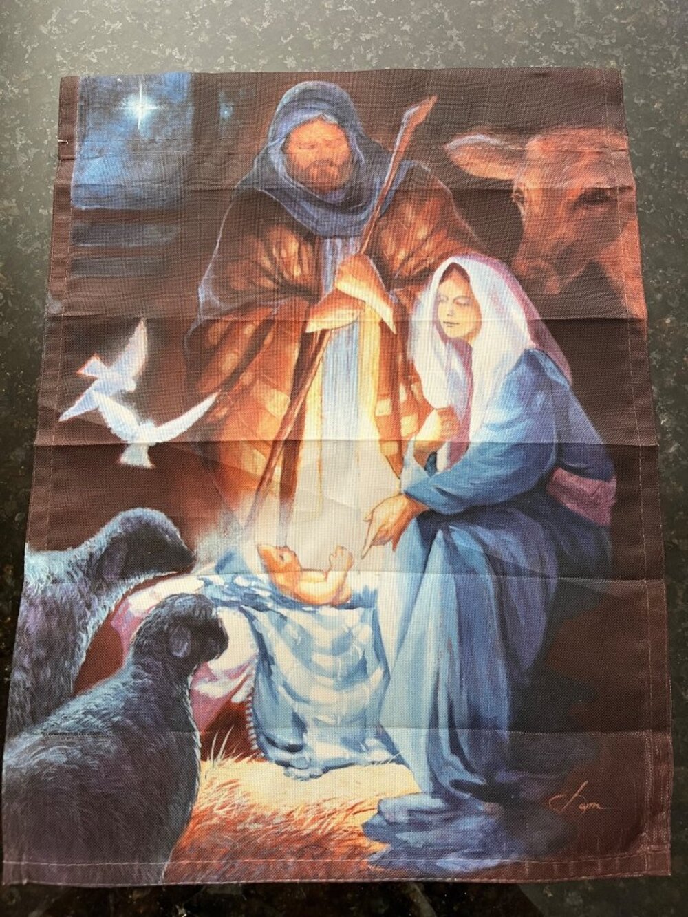 Small Nativity Scene Yard Flag A956